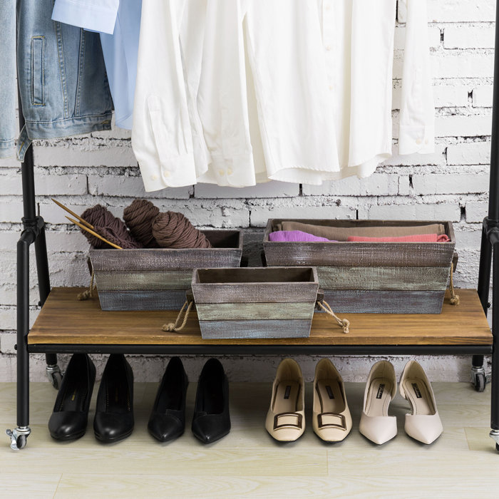 Longshore Tides Boxes with Rope Handles Solid Wood Crate & Reviews